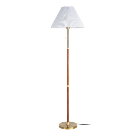 LÁMPARA SUELO MARRÓN-ORO TEJIDO-METAL 44 X 44 X 57 CM