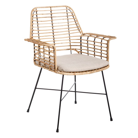 SILLA NATURAL-NEGRO 65 X 55 X 86 CM