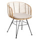 SILLA NATURAL-NEGRO 52 X 66 X 77 CM