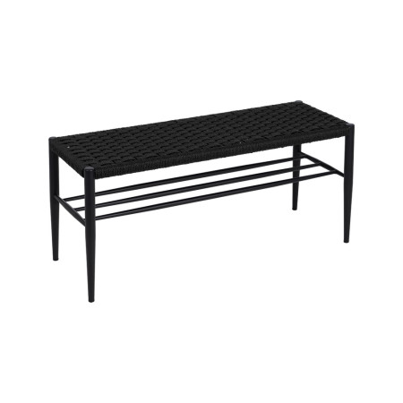 BANCO NEGRO CUERDA-METAL 100 X 35 X 46 CM