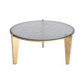 MESA CENTRO ORO VIEJO CRISTAL-METAL 79 X 79 X 37,50 CM