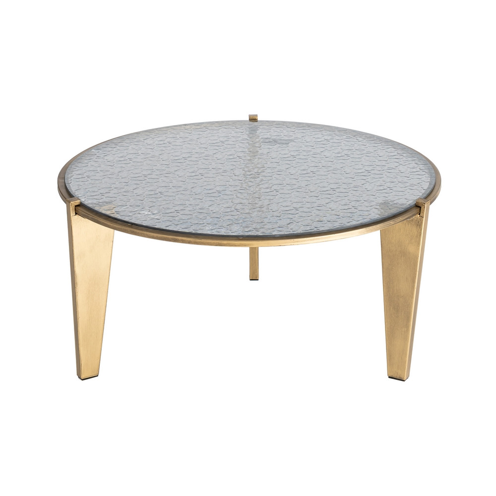 MESA CENTRO ORO VIEJO CRISTAL-METAL 79 X 79 X 37,50 CM