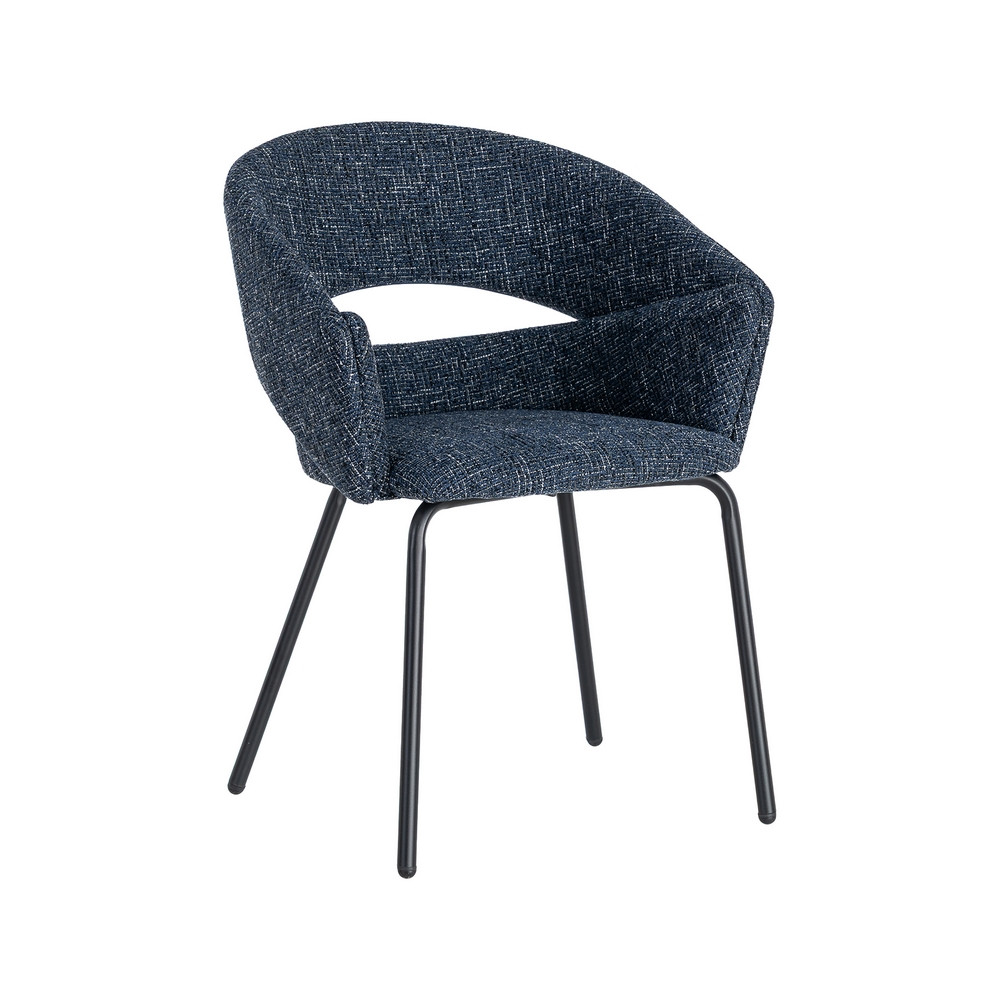 SILLA BRAZOS AZUL TEJIDO-METAL 59 X 61 X 82 CM