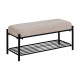 BANCO BEIGE TEJIDO-METAL 91 X 36 X 45 CM