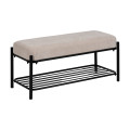 BANCO BEIGE TEJIDO-METAL 91 X 36 X 45 CM