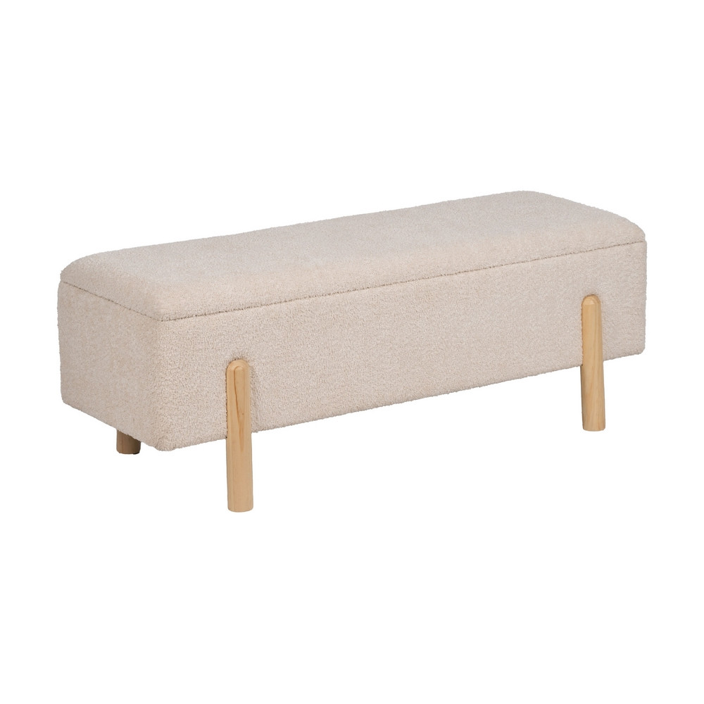 BANCO BAÚL CREMA DM-TEJIDO 122 X 42 X 45 CM