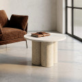 MESA CENTRO BLANCO METAL-MÁRMOL 60 X 60 X 42 CM