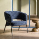 SILLÓN AZUL TEJIDO-METAL SALÓN 71 X 70 X 75 CM