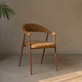 SILLA MARRÓN TEJIDO-METAL 56 X 57 X 78 CM