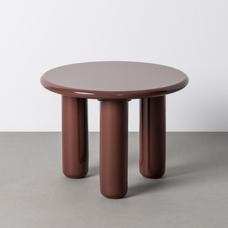 MESA AUXILIAR LACADO GRANATE DM SALÓN 60 X 60 X 45 CM