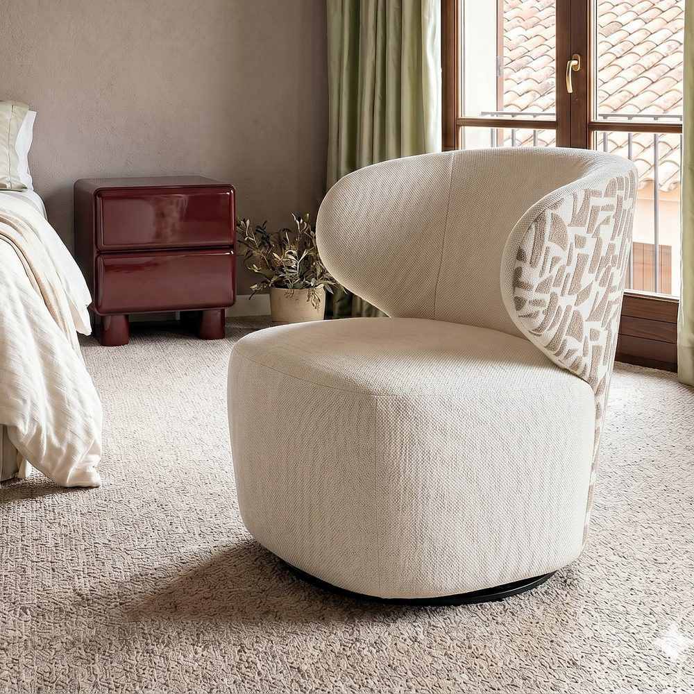 SILLÓN BITEJIDO CREMA-BEIGE 73 X 68 X 74 CM