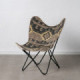 Chaise noir - taupe en tissu et métal 75 x 75 x 95 cm