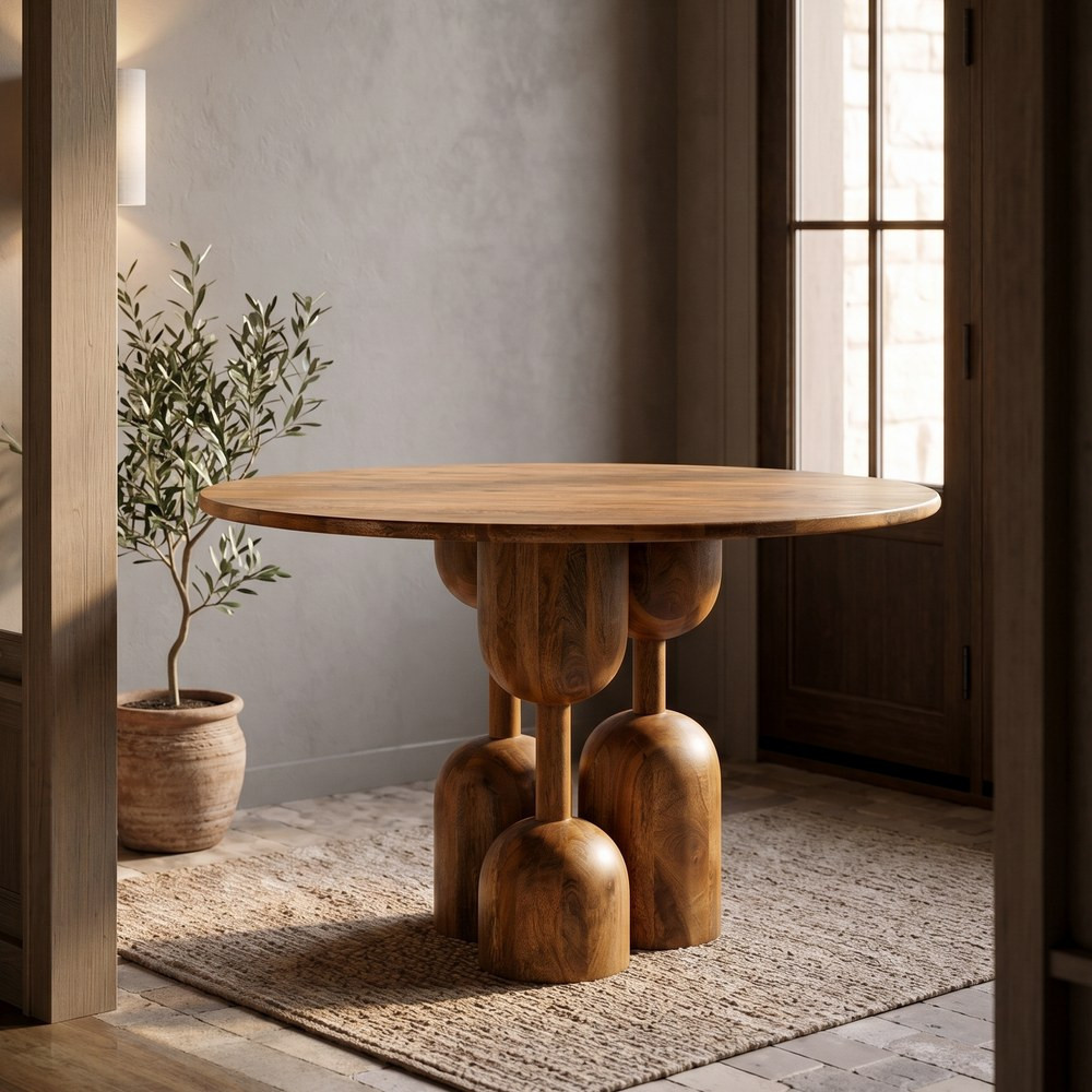 MESA COMEDOR MADERA DE MANGO SALÓN 120 X 120 X 76 CM