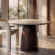 MESA COMEDOR MADERA-MÁRMOL SALÓN 120 X 120 X 77 CM