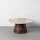 MESA CENTRO MADERA-MÁRMOL SALÓN 90 X 90 X 40 CM