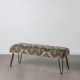 BANQUETA NEGRO-TAUPE TEJIDO-METAL 120 X 41,50 X 48 CM