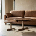 Mesa Centro Beige -Marrón 80 x 45 x 80 cm