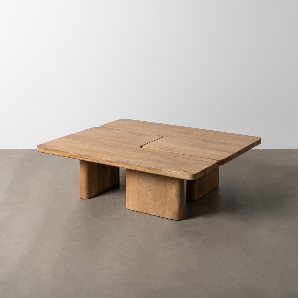 S/2 MESA CENTRO NATURAL MADERA DE MANGO 120 X 70 X 36 CM