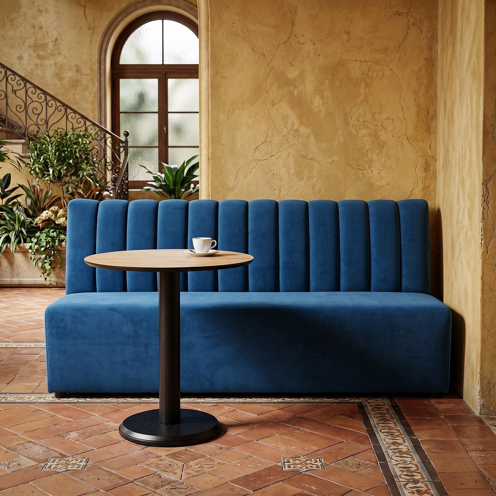 BANCO HOSTELERÍA AZUL TEJIDO 180 X 60 X 90 CM