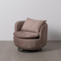 SILLÓN GIRATORIO TAUPE TEJIDO SALÓN 84 X 74 X 66 CM