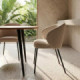 Silla Comedor Tapizada Beige Metal | fanmuebles