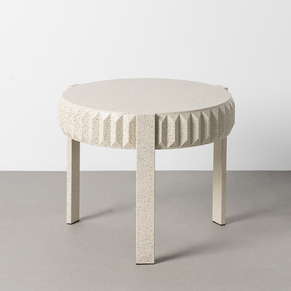 MESITA BLANCO METAL 64 X 64 X 50 CM