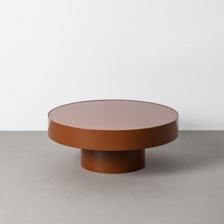 MESA CENTRO TEJA CRISTAL-METAL 80 X 80 X 32,50 CM