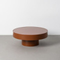 MESA CENTRO TEJA CRISTAL-METAL 80 X 80 X 32,50 CM