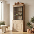 VITRINA NATURAL-NEGRO MADERA DE PINO 87 X 40 X 198 CM
