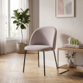 Silla de comedor de estilo moderno tapizada Beige 50 x 78,5 x 50 cm.
