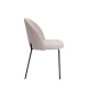 Silla Comedor Tapizada Beige Patas Metal | fanmuebles