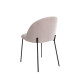 Silla Comedor Tapizada Beige Patas Metal | fanmuebles