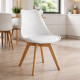 Chaise salle à manger style scandinave Elba blanche hêtre montée fanmuebles