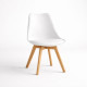 Chaise salle à manger style scandinave Elba blanche hêtre montée fanmuebles