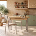 Mesa de comedor extensible con cajón Koral Haya — Aluminio