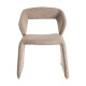 Silla de comedor tapizada beige patas tela | fanmuebles