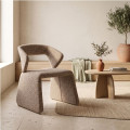 Silla diseño tapizada Beige 59 x 81 x 63 cm