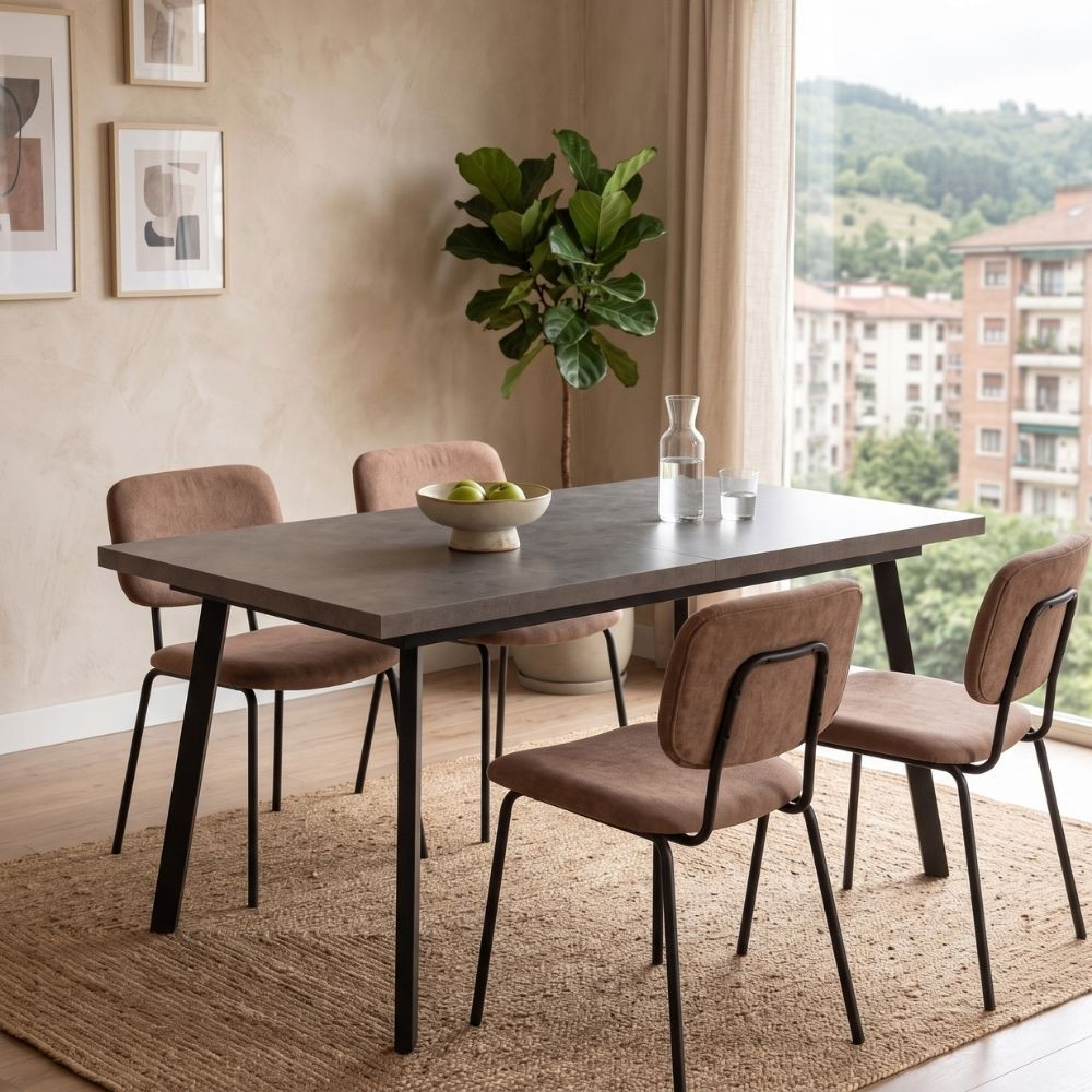 Table extensible en bois Pax Gris - Noir | fanmuebles