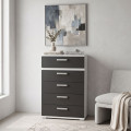 Sinfonier 5 tiroirs Carmen Blanc Graphite 60 x 109,4 x 39,6 cm