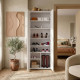 Armario zapatero 2 puertas Fit Blanco 03K11743 ambientado abierto