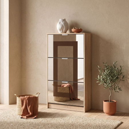 Móvel Sapateira Hugo com Espelho de 3 portas - Fanmuebles