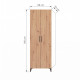 Zapatero de pie Basilea 2 puertas Roble Artisan 68 x 195 x 35 cm