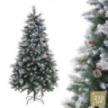 Árbol de navidad artificial nevado con acebo y piñas de 1029 ramas Ø120 x 210 cm
