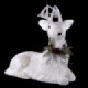 Figura de ciervo tumbado nevado en polyfoam blanco 60 x 63 x 37 cm