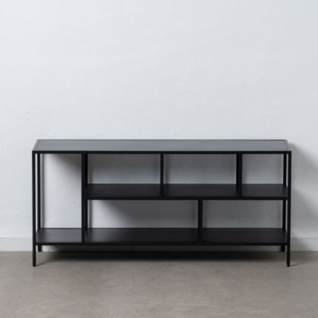 Estantería baja de acero negro 120 x 55 x 32 cm