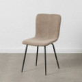 Silla de comedor de uso profesional tapizada en tejido beige y metal 44 x 82 x 55 cm