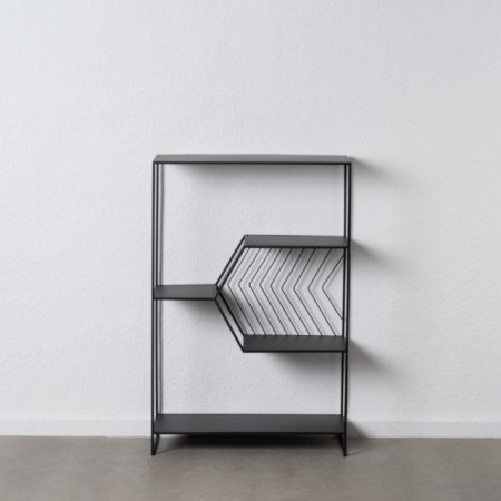 Estantería asimétrica de metal negro 80 x 120 x 35 cm