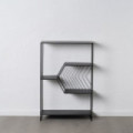 Estantería asimétrica de metal negro 80 x 120 x 35 cm