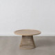 Mesa de centro redonda en ratán natural con peana cónica calada Ø70 x 39,5 cm