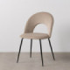Gepolsterter Contract-Stuhl in Beige, Stoff und Metall